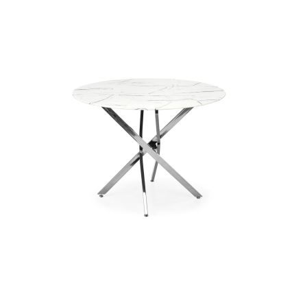 Eettafel ESTEN 100 cm wit/zilver
