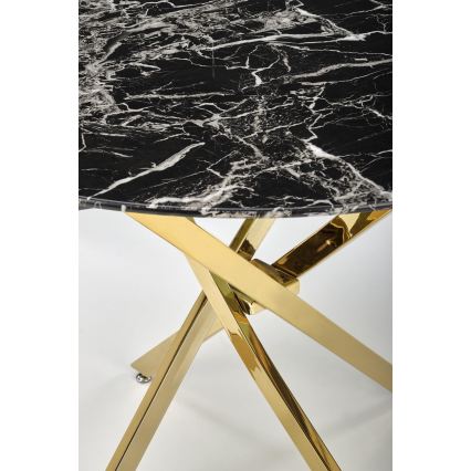 Eettafel ESTEN 100 cm, zwart/goud
