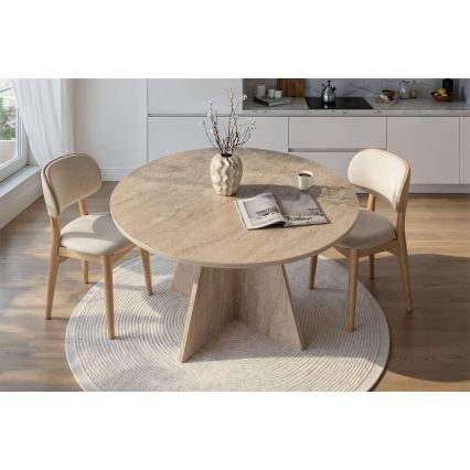 Eettafel MATIN Ø 120 cm, travertijn