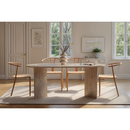 Eettafel NEL 180 x 90 cm beige