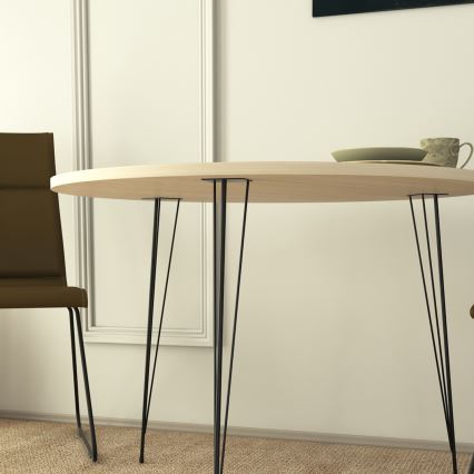 Eettafel SANDALF 75x90 cm beige/zwart