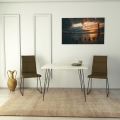 Eettafel SANDALF 75x90 cm wit/zwart