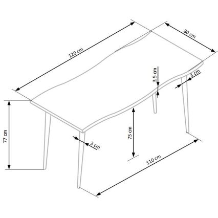 Eettafel SOLACE eik/zwart