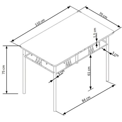 Eettafelset FAUST metaal/sonoma eik