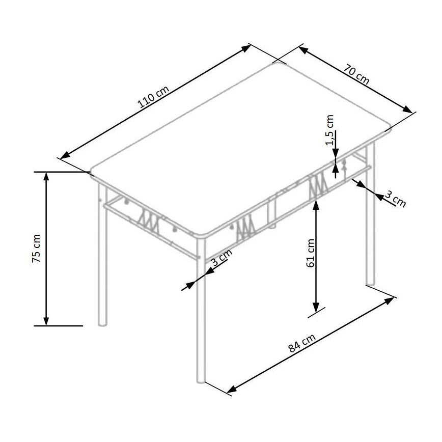 Eettafelset FAUST metaal/sonoma eik