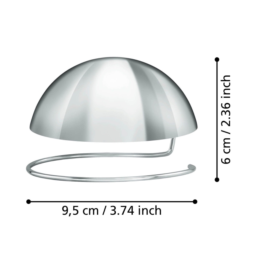 Eglo 11907 - Decoratieve bolvormige kap voor gloeilamp G95 glanzend chroom