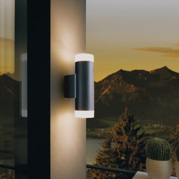 Eglo 13709 - Applique murale extérieure LED RIGA 2xGU10/4,6W/230V IP44 noire