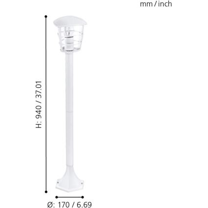 Eglo 18799 - Buitenlamp ALORIA 1xE27/60W/230V IP44 wit