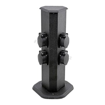EGLO 22455 - Buitenstopcontact Paal PARK 4 zwart IP44