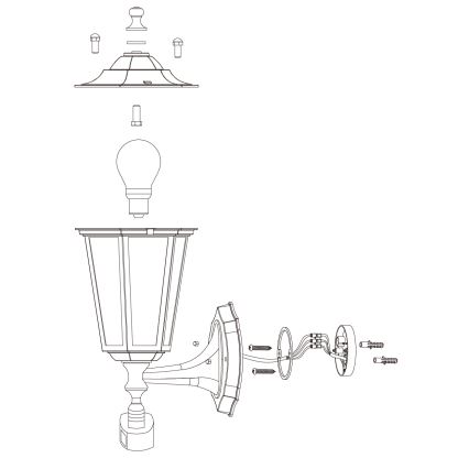 EGLO - Buitenlicht met sensor 1xE27/60W/230V