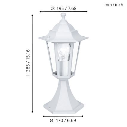Eglo - Lampadaire extérieur 1xE27/60W
