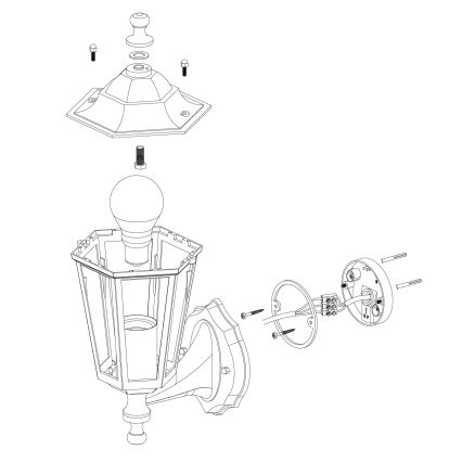 EGLO - Buiten wandlamp 1xE27/60W zwart