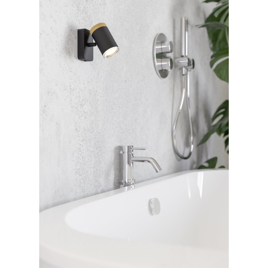 Eglo - Wandspot voor de badkamer 1xGU10/3W/230V IP44 zwart/beige