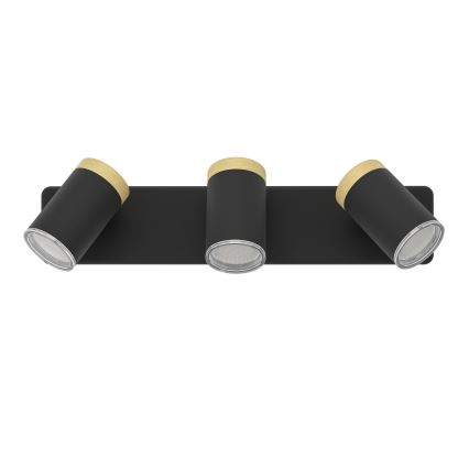 Eglo - Badkamerspot 3xGU10/3W/230V IP44 zwart/beige