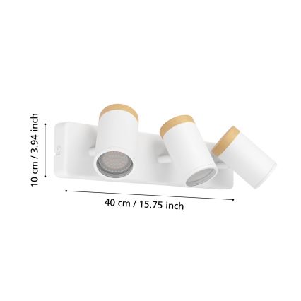 Eglo - Badkamer spotlamp 3xGU10/3W/230V IP44 wit/beige