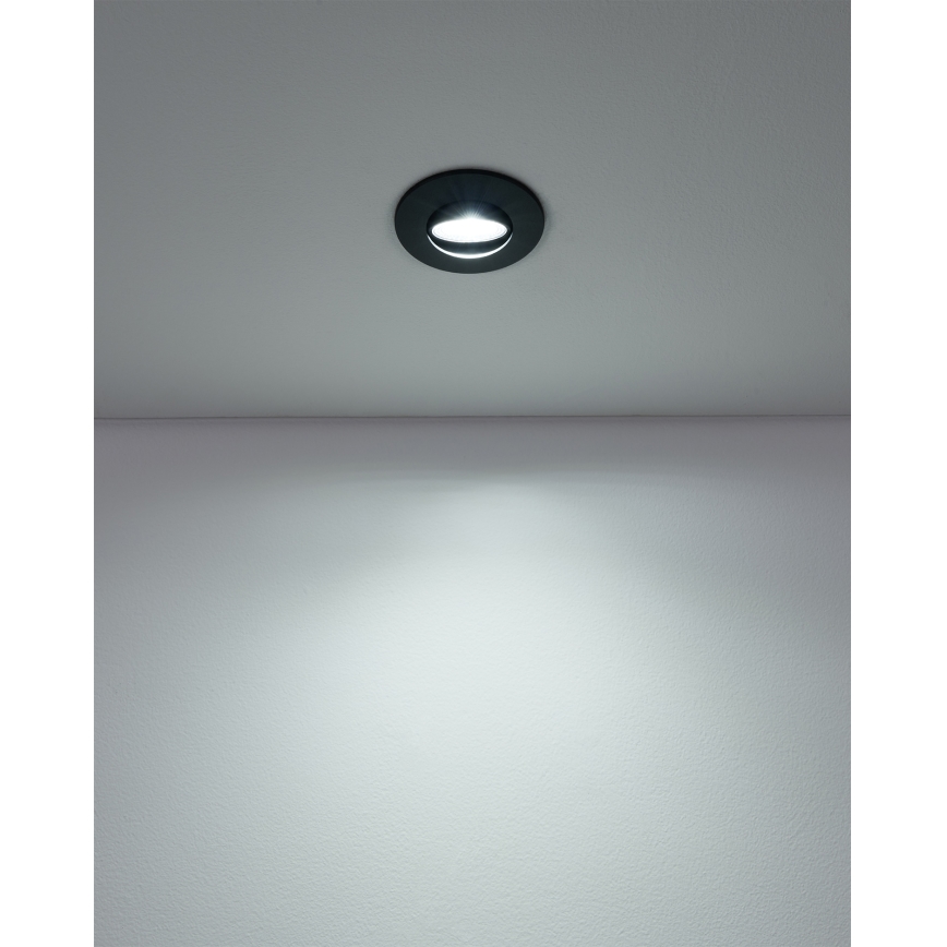 Eglo - Set van 10 LED-inbouwspots 4,9W/230V 2700/4000/6500K Ø 9 cm zwart