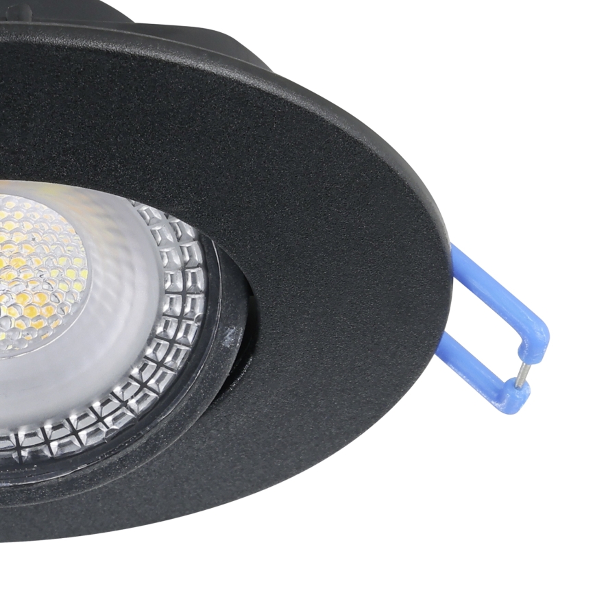 Eglo - Set van 10 LED-inbouwspots 4,9W/230V 2700/4000/6500K Ø 9 cm zwart