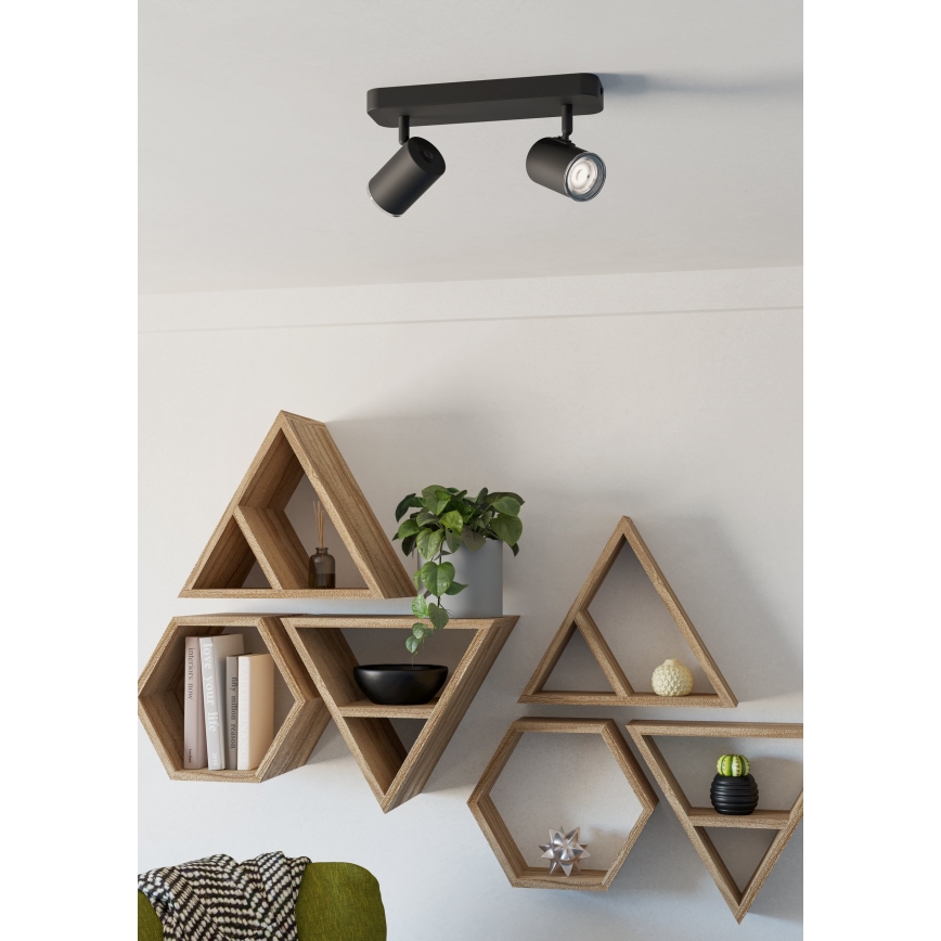 Eglo - Spot pour salle de bains 2x GU10/5W/230V IP44 noir