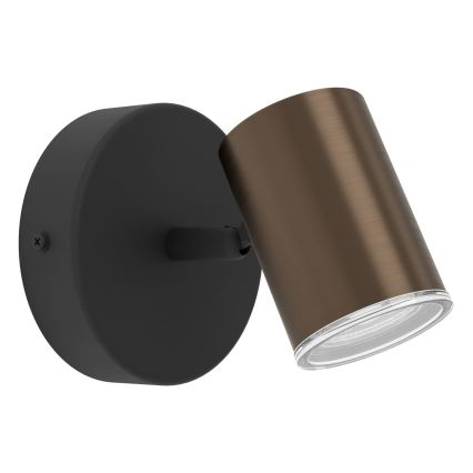 Eglo - Badkamer wandspot 1xGU10/5W/230V IP44 zwart/bruin