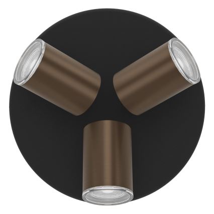 Eglo - Spot de salle de bains 3xGU10/5W/230V IP44 noir/marron