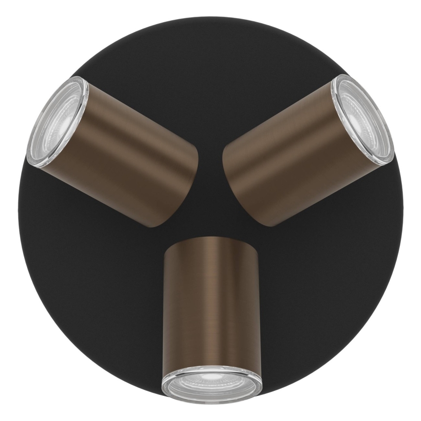 Eglo - Spot de salle de bains 3xGU10/5W/230V IP44 noir/marron