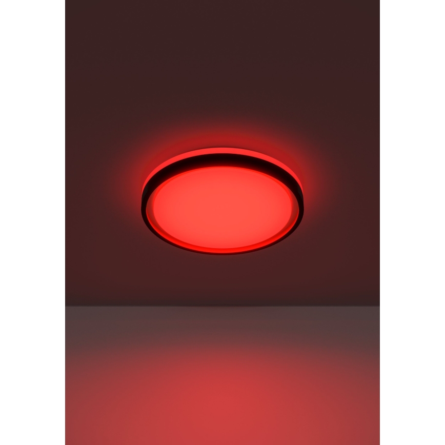 Eglo 300684 - LED RGBW dimbare plafondlamp MALERAMARA-Z LED/14W/230V 2700-6500K Ø 35,7 cm zwart/goud + afstandsbediening