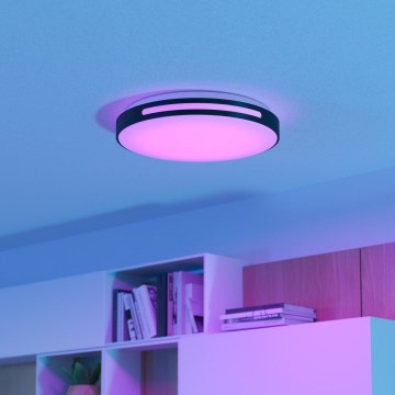 Eglo 300687 - Dimbare LED RGBW plafondlamp MONTEGRANARO-Z, LED 18,5 W, 230 V, 2700–6500 K, Ø 39,4 cm, zwart + afstandsbediening