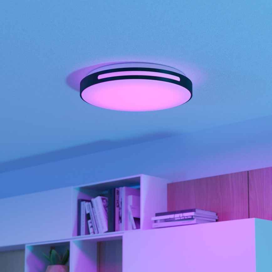 Eglo 300687 - Dimbare LED RGBW plafondlamp MONTEGRANARO-Z, LED 18,5 W, 230 V, 2700–6500 K, Ø 39,4 cm, zwart + afstandsbediening