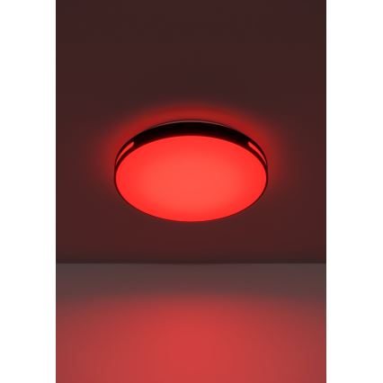 Eglo 300687 - Plafonnier LED RGBW dimmable MONTEGRANARO-Z LED/18,5W/230V 2700-6500K Ø 39,4 cm noir + télécommande