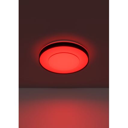 Eglo 300688 - Dimbare LED RGBW-plafondlamp MONTERIGGIONI-Z LED 18,5 W/230 V, 2700-6500 K, Ø 38,4 cm, zwart + afstandsbediening