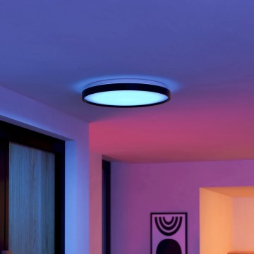 Eglo 300692- Dimbare LED RGBW-plafondlamp MOZONCILLO-Z LED/28,3W/230V 2700-6500K Ø 48,4 cm zwart + afstandsbediening