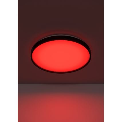Eglo 300692- Plafonnier LED RGBW dimmable MOZONCILLO-Z LED/28,3W/230V 2700-6500K Ø 48,4 cm noir + télécommande