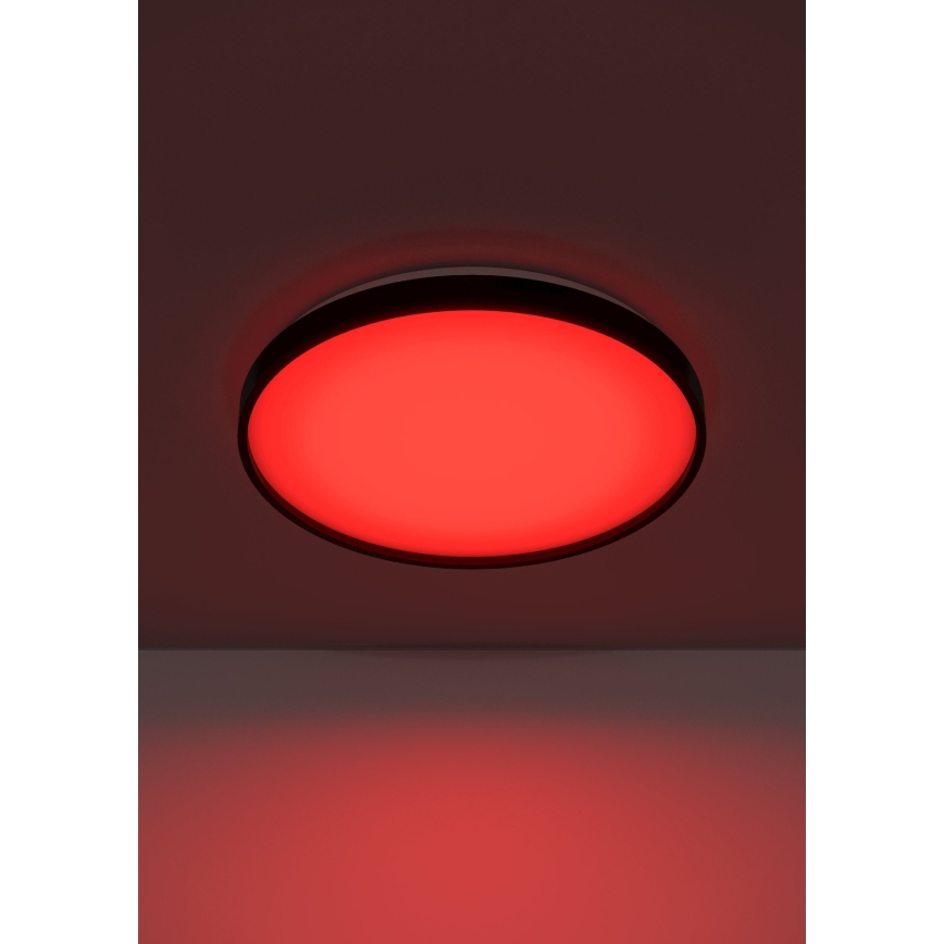 Eglo 300692- Plafonnier LED RGBW dimmable MOZONCILLO-Z LED/28,3W/230V 2700-6500K Ø 48,4 cm noir + télécommande