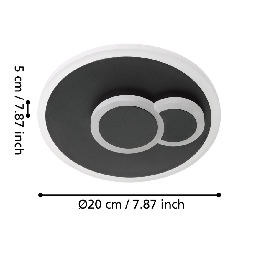 Eglo - LED plafondlamp LED/7,8W/230V d. 20 cm zwart