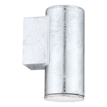 Eglo 30908 - LED buitenwandlamp RIGA 1xGU10/2,8W/230V IP44 zilver