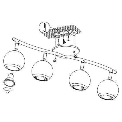 EGLO - LED Spotlamp 4xGU10/3W LED