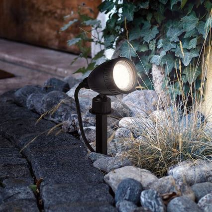 Eglo 31028 - Lot de 3 lampes d'extérieur LED RGBW NEMA-C 1x GU10/5W/230V 2700–6500K IP44 noir + télécommande