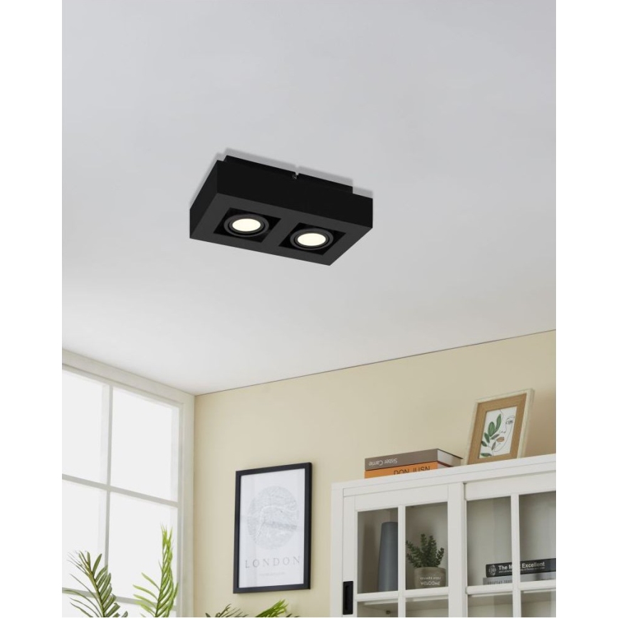Eglo 31063 - Spot LED MENDOZA 2xLED/4,7W/230V 3000K noir
