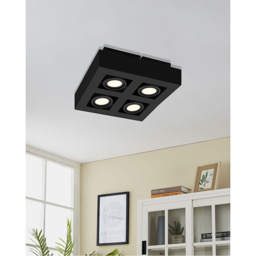 Eglo 31065 - Spot LED MENDOZA 4xLED/4,7W/230V 3000K noir