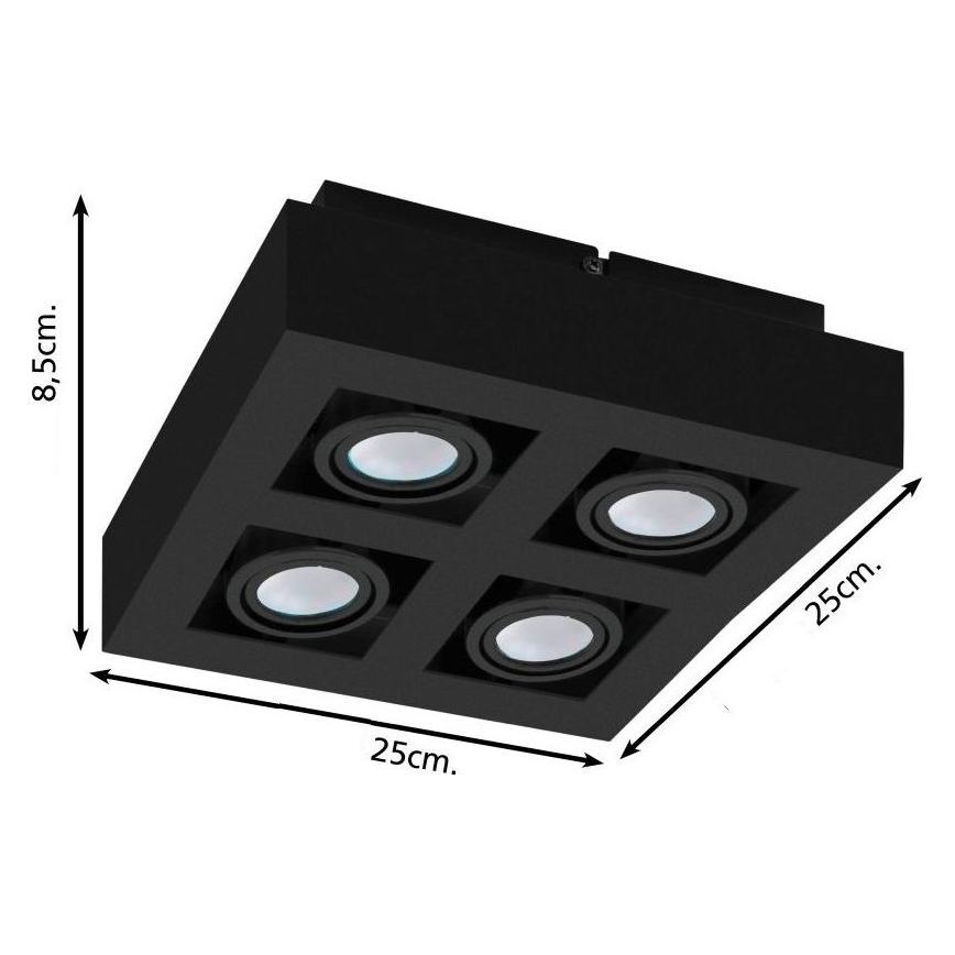 Eglo 31065 - Spot LED MENDOZA 4xLED/4,7W/230V 3000K noir