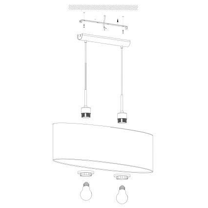 Eglo - Suspension filaire 2xE27/60W/230V