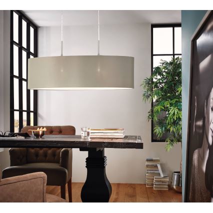 Eglo - Hanglamp aan een koord 2xE27/60W/230V taupe