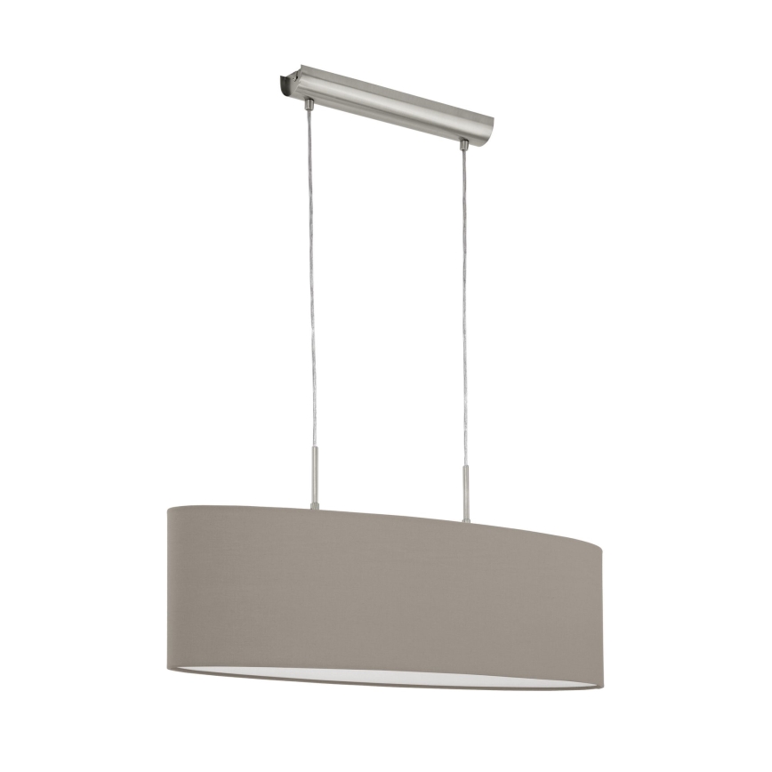 Eglo - Suspension filaire 2xE27/60W/230V taupe