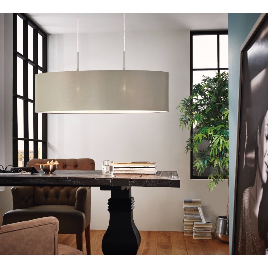 Eglo - Suspension filaire 2xE27/60W/230V taupe
