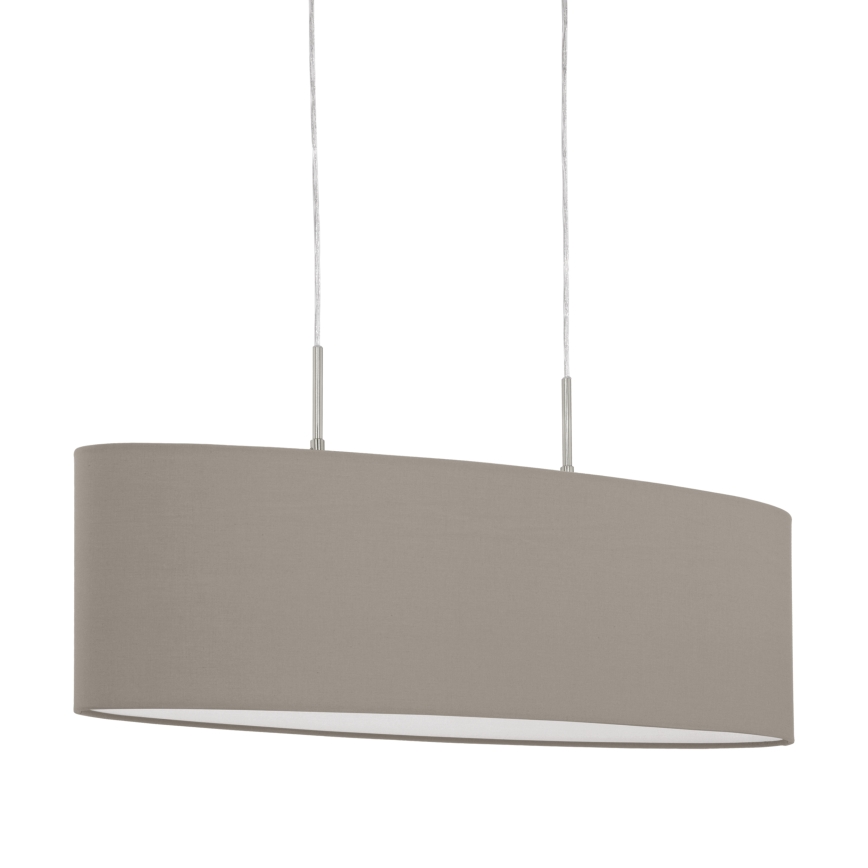 Eglo - Suspension filaire 2xE27/60W/230V taupe