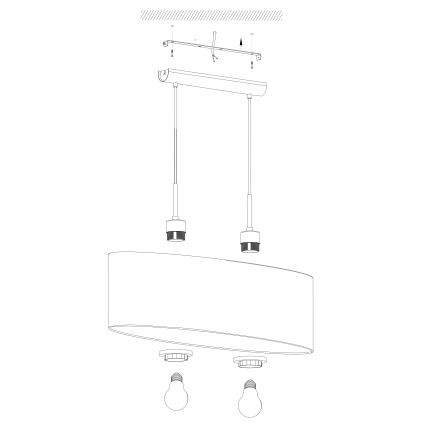 Eglo - Suspension filaire 2xE27/60W/230V