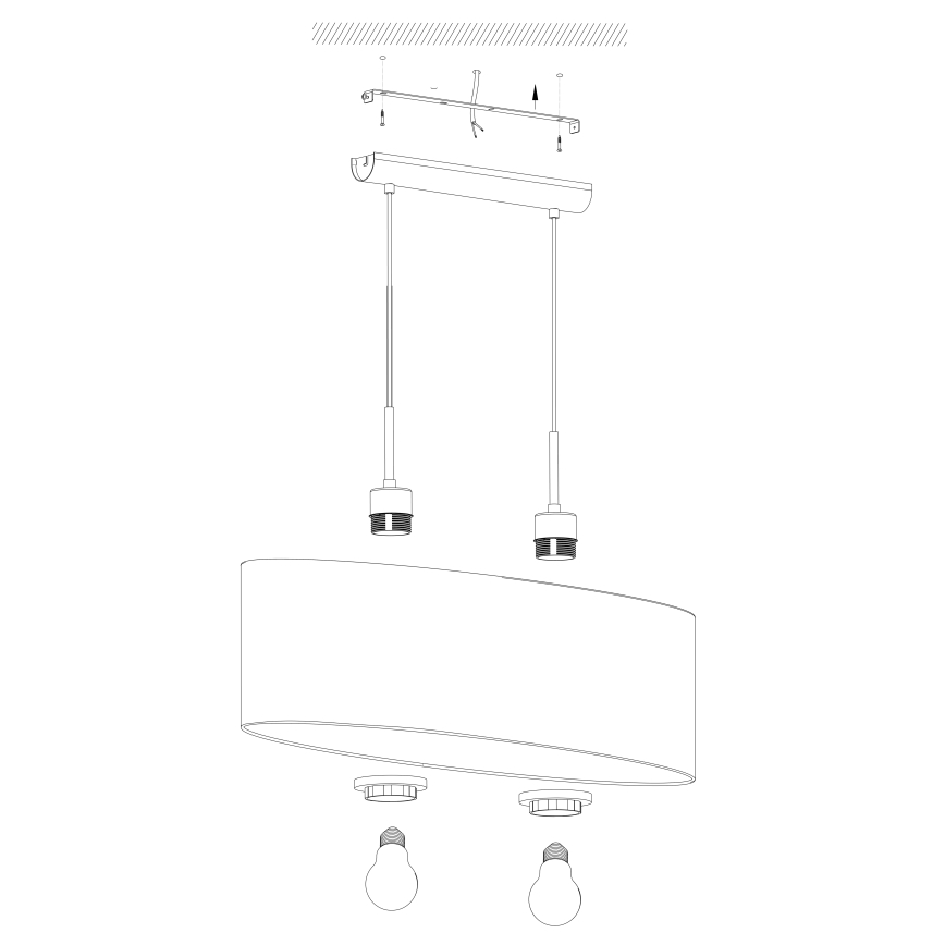 Eglo - Suspension filaire 2xE27/60W/230V taupe