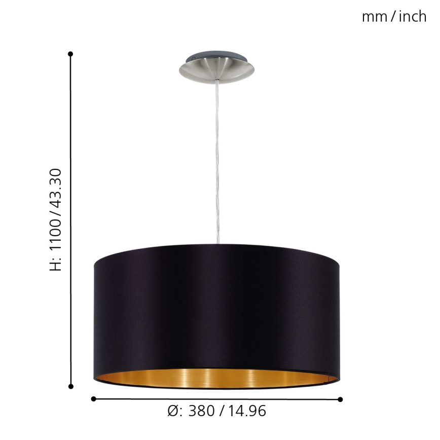 Eglo - Suspension filaire 1xE27/60W/230V