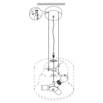 Eglo - Suspension filaire 3xE27/60W/230V