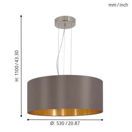 Eglo - Lustre avec fil 3xE27/60W/230V